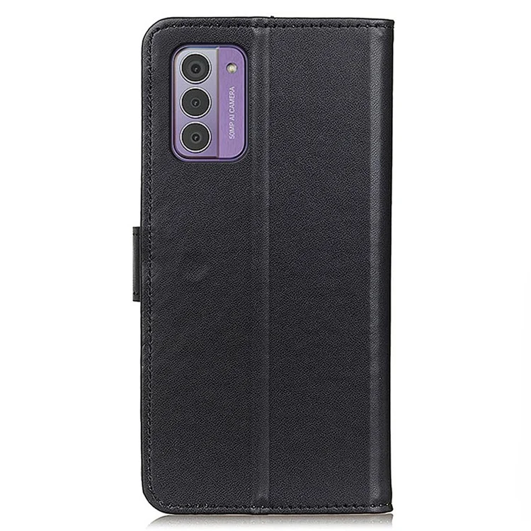 For Nokia G42 Shockproof Cover Textured PU Leather Wallet Stand Phone Case - Black