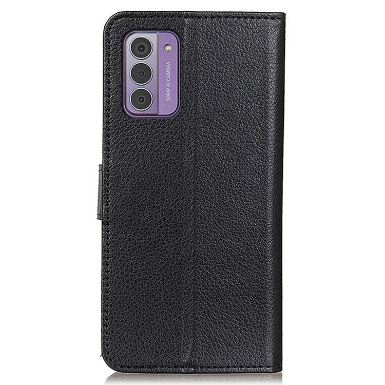Per Nokia G42 Litchi Texture Protective Stand Cover PU Leather Wallet Phone Case - Nero