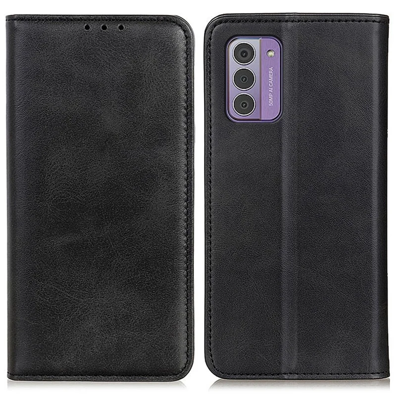 Split Leather Phone Case for Nokia G42 Anti-drop Stand Wallet Protective Cover - Black