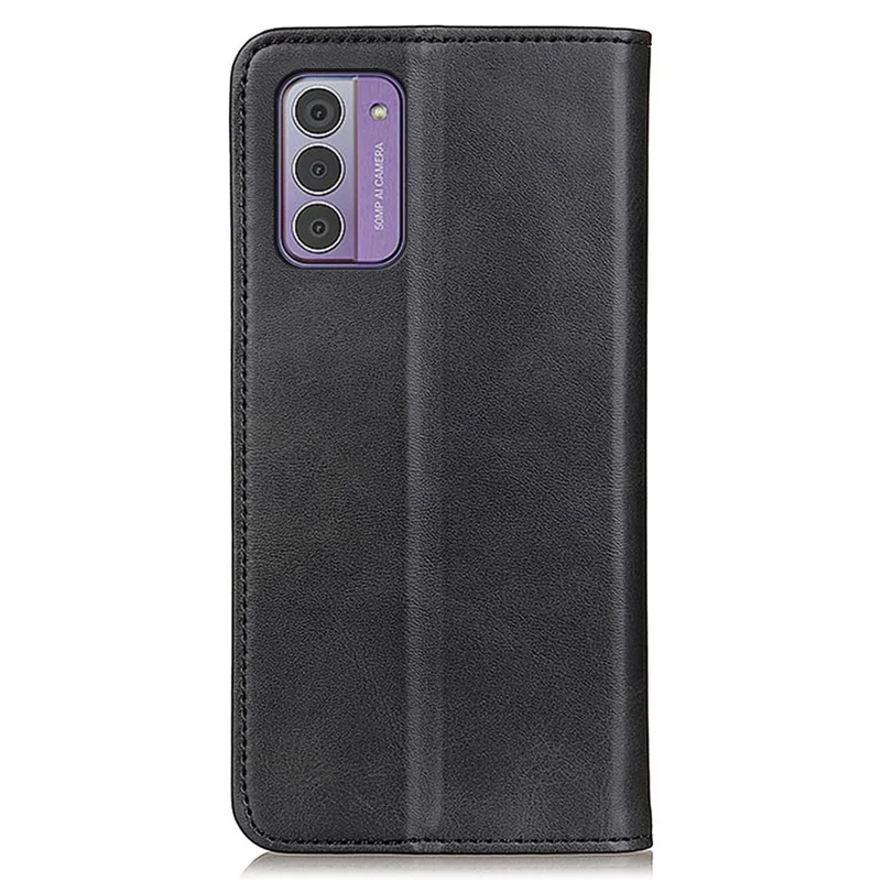 Split Leather Phone Case for Nokia G42 Anti-drop Stand Wallet Protective Cover - Black
