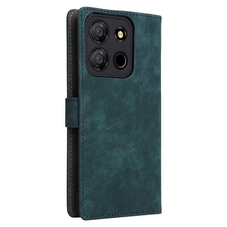 Pour itel A60 (A662L) / A60S Étui antichoc RFID Blocking Wallet Stand PU Leather Phone Cover avec Strap - Vert