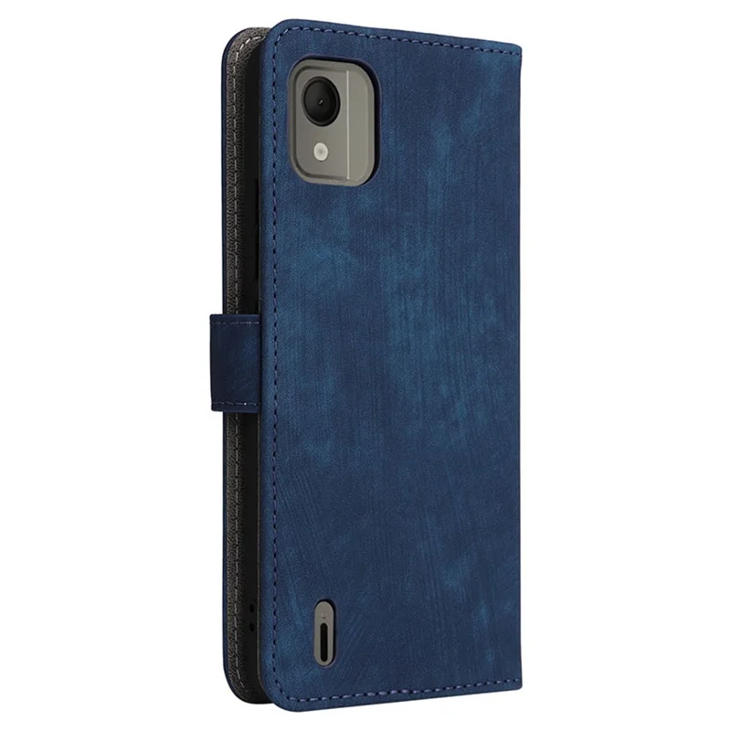 For Nokia C110 Mobile Phone Case RFID Blocking Wallet Stand PU Leather Phone Cover with Strap - Blue
