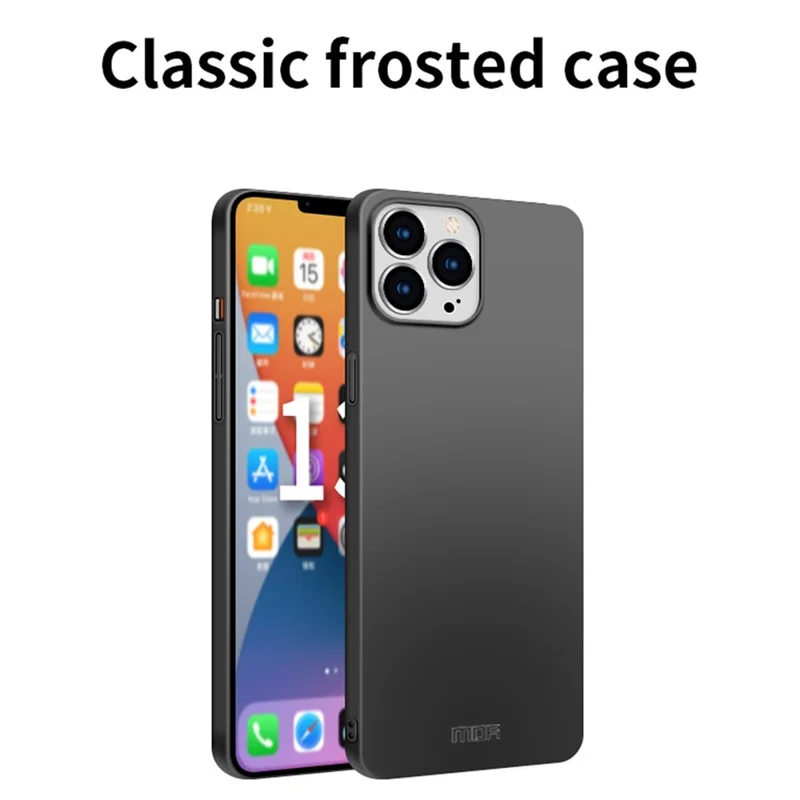 MOFI JK PC Series-1 Shield Matte PC Phone Case for iPhone 15 Pro Max Anti-Fingerprint Cell Phone Cover - Black