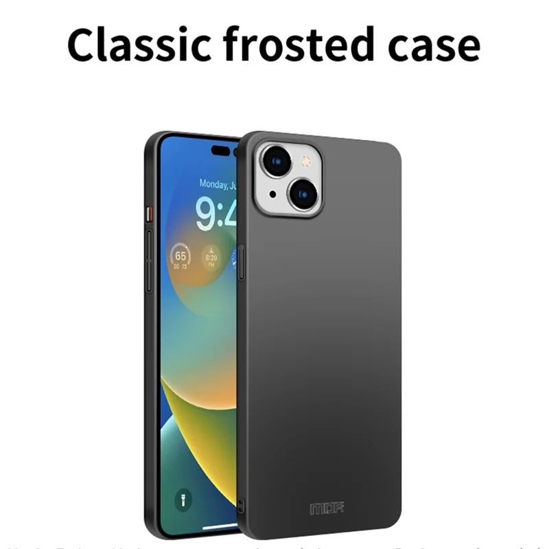 MOFI JK Série PC-1 Coque pour iPhone 15 Pro Anti-empreintes Matte PC Étui Téléphone Portable - Noir 