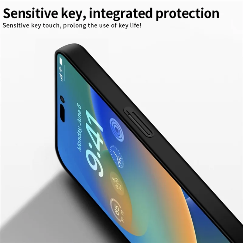 MOFI JK Série PC-1 Coque pour iPhone 15 Pro Anti-empreintes Matte PC Étui Téléphone Portable - Noir 