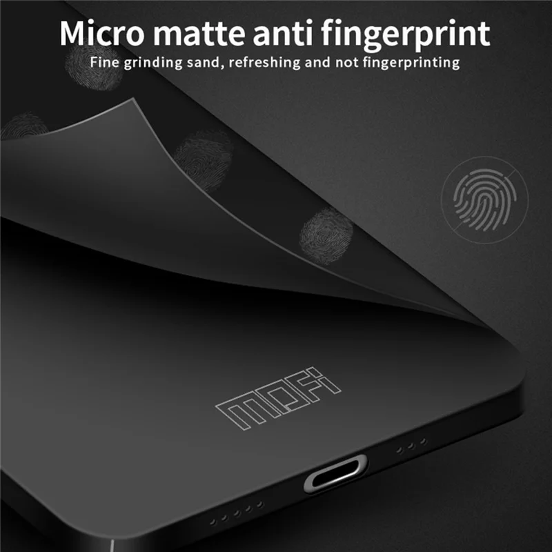 MOFI JK Série PC-1 Coque pour iPhone 15 Pro Anti-empreintes Matte PC Étui Téléphone Portable - Noir 