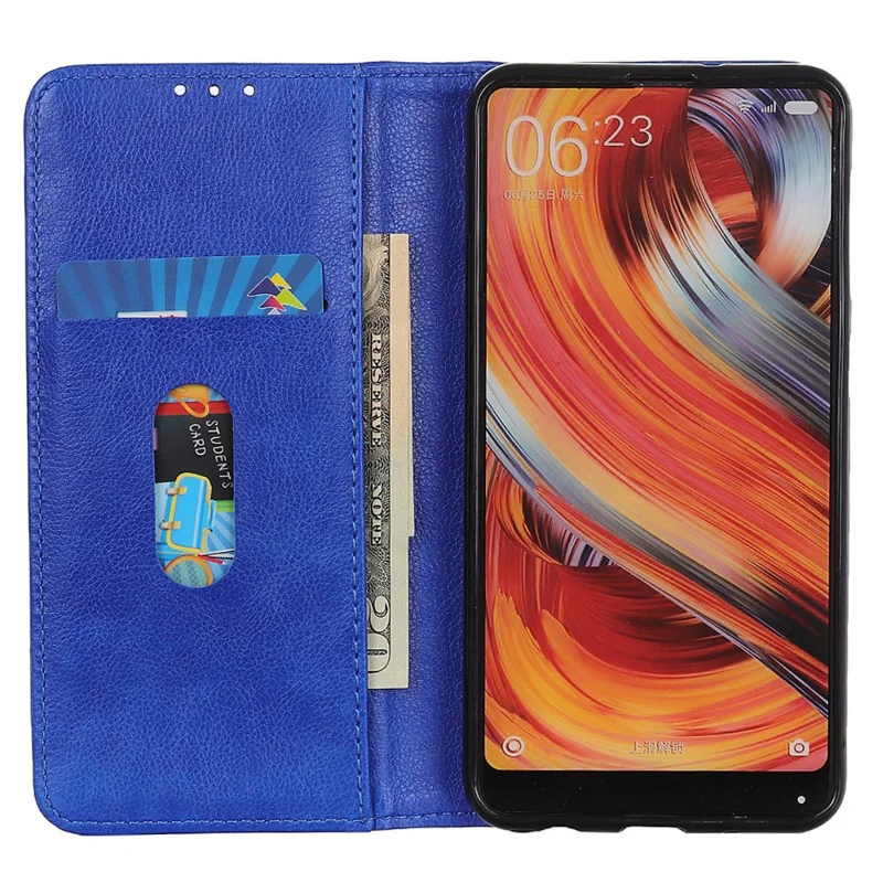 For Nokia G42 Anti-Scratch Litchi Texture Split Leather Phone Case Wallet Stand Dustproof Phone Cover - Blue