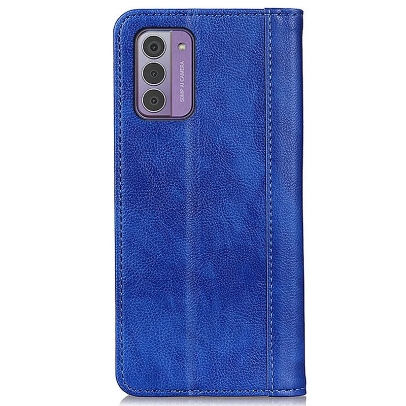 For Nokia G42 Anti-Scratch Litchi Texture Split Leather Phone Case Wallet Stand Dustproof Phone Cover - Blue