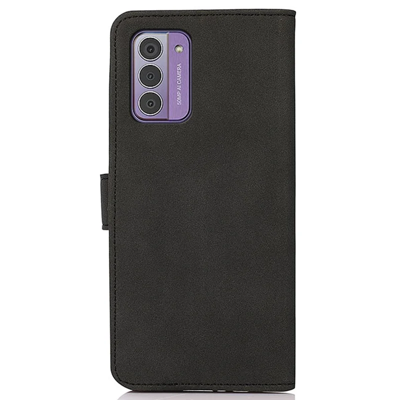 KHAZNEH For Nokia G42 Fine Textured PU Leather Smartphone Case Wallet Stand Phone Cover - Black