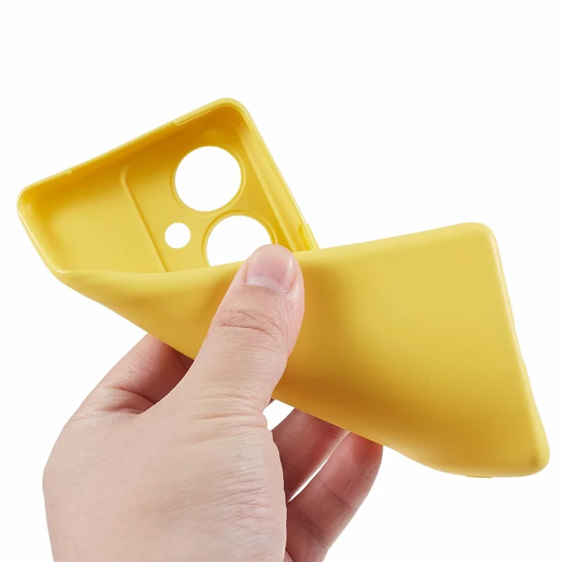 Funda Brillante para Teléfono para vivo Y78+ 5G, Funda Trasera de TPU con Recortes Precisos de Color Caramelo - Amarilla