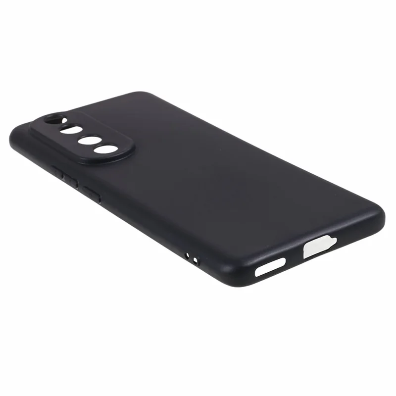 For Honor 90 Precise Cutout Candy Color Phone Shell Glossy TPU Case Soft Smartphone Back Cover - Black