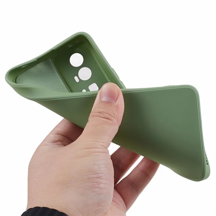 Coque de téléphone TPU pour Xiaomi Redmi K60 5G / K60 Pro 5G / Poco F5 Pro 5G, Revêtement en fibre caoutchouté - Vert haricot
