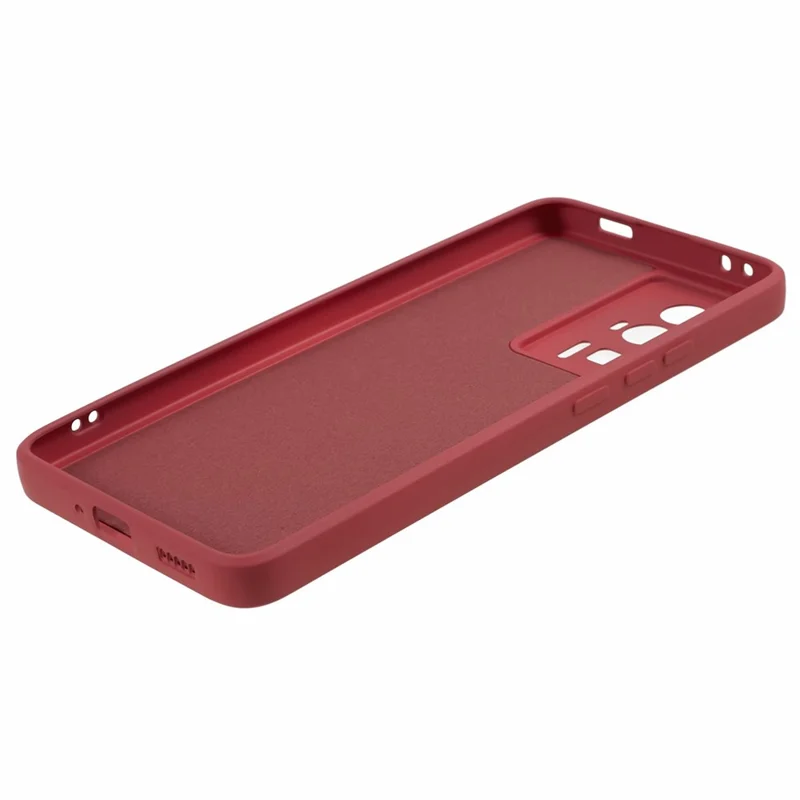 Telefon-TPU-Hülle für Xiaomi Redmi K60 5G / K60 Pro 5G / Poco F5 Pro 5G, Faser-Futter, gummierter Telefonschutz - Weißdorn Rot