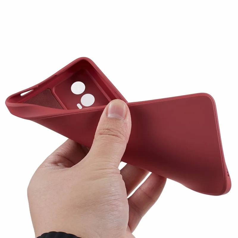 Telefon-TPU-Hülle für Xiaomi Redmi K60 5G / K60 Pro 5G / Poco F5 Pro 5G, Faser-Futter, gummierter Telefonschutz - Weißdorn Rot