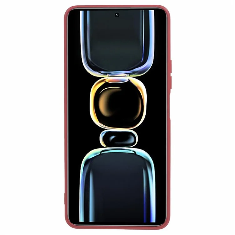 Rubberized Phone TPU Case for Xiaomi Redmi K60E 5G , Fiber Lining Protective Phone Cover - Hawthorn Red