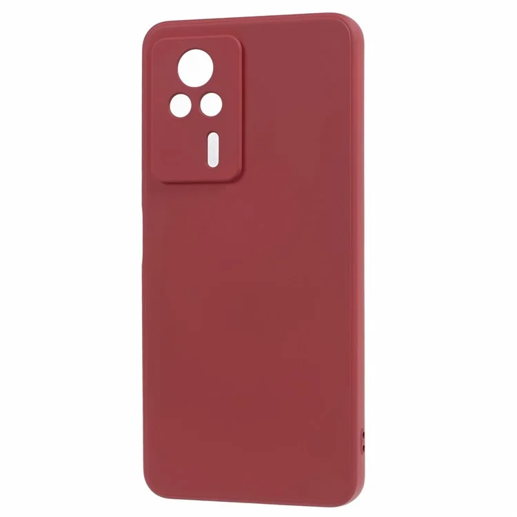 Rubberized Phone TPU Case for Xiaomi Redmi K60E 5G , Fiber Lining Protective Phone Cover - Hawthorn Red