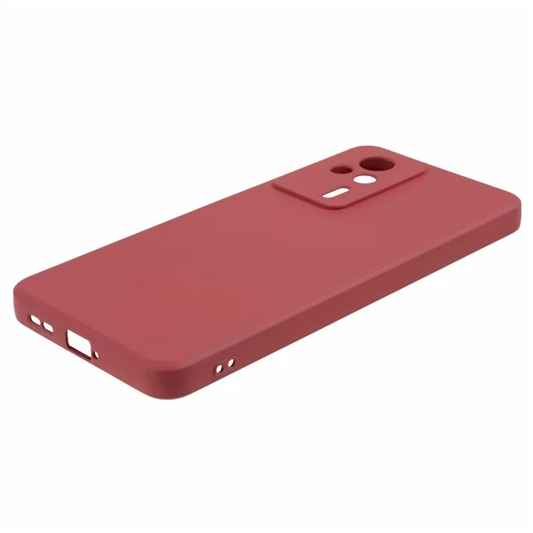 Rubberized Phone TPU Case for Xiaomi Redmi K60E 5G , Fiber Lining Protective Phone Cover - Hawthorn Red