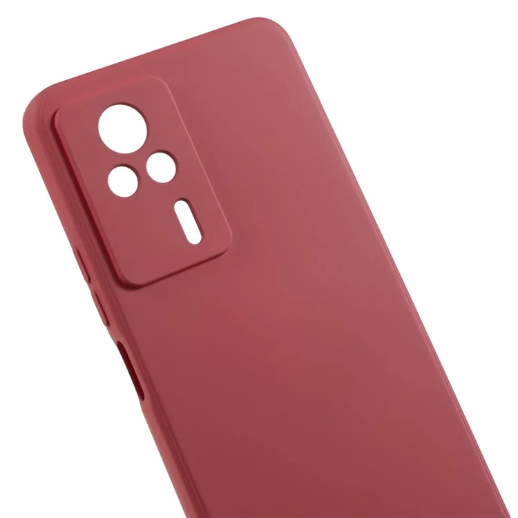 Rubberized Phone TPU Case for Xiaomi Redmi K60E 5G , Fiber Lining Protective Phone Cover - Hawthorn Red