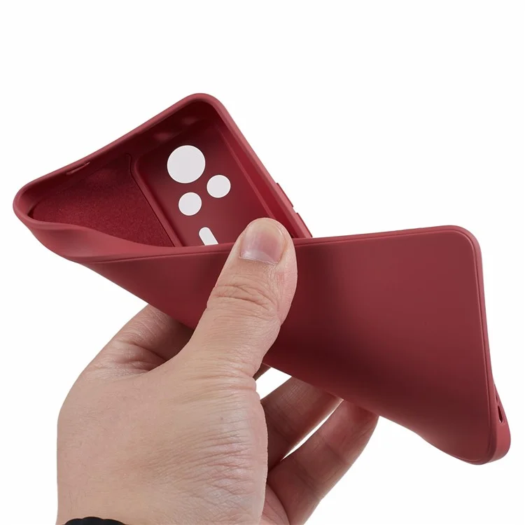 Rubberized Phone TPU Case for Xiaomi Redmi K60E 5G , Fiber Lining Protective Phone Cover - Hawthorn Red