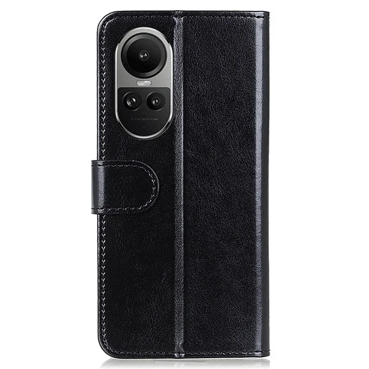 Per Oppo Reno10 Pro 5G (Global) / Reno10 5G (Global) Stand Crazy Horse Texture Cover Wallet PU Leather Cell Phone Case - Nero