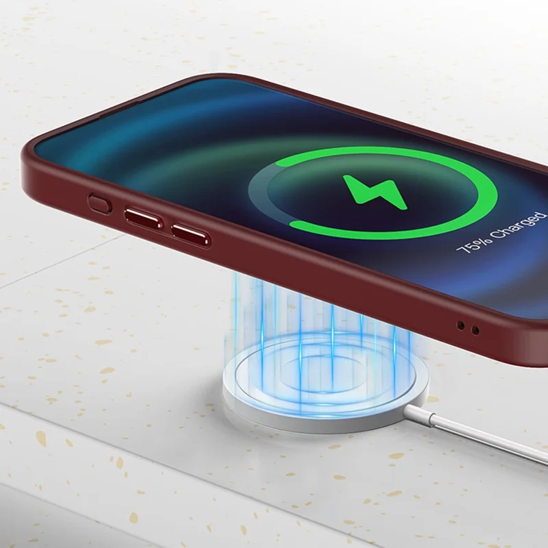 Magnetic Case for iPhone 15 Pro Max PC+TPU Case Compatible with MagSafe Skin-touch Matte Phone Cover - Purple