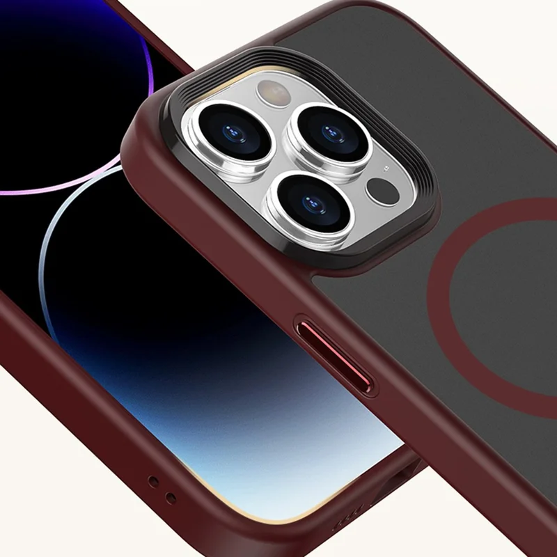 Magnetic Case for iPhone 15 Pro Max PC+TPU Case Compatible with MagSafe Skin-touch Matte Phone Cover - Purple