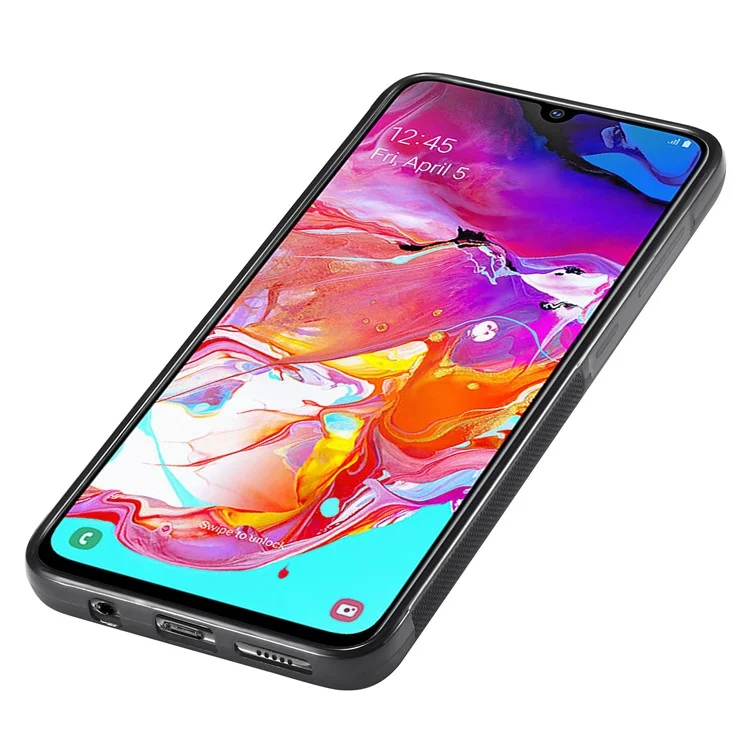 LC.IMEEKE Para Samsung Galaxy A50 / A50s / A30s Capa de Telefone Fibra de Carbono Splicing Leather + TPU + Capa EVA