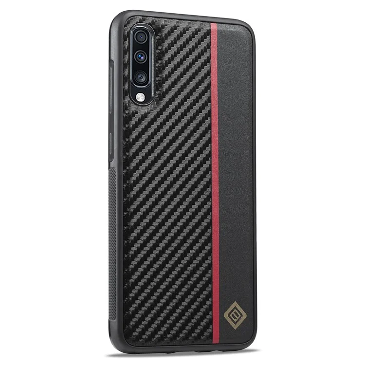 Lc. Imeeke Pour Samsung Galaxy A50 / A50s / A30s Téléphone Case en Fibre de Carbone en Cuir Épissant + TPU + EVA Couverture