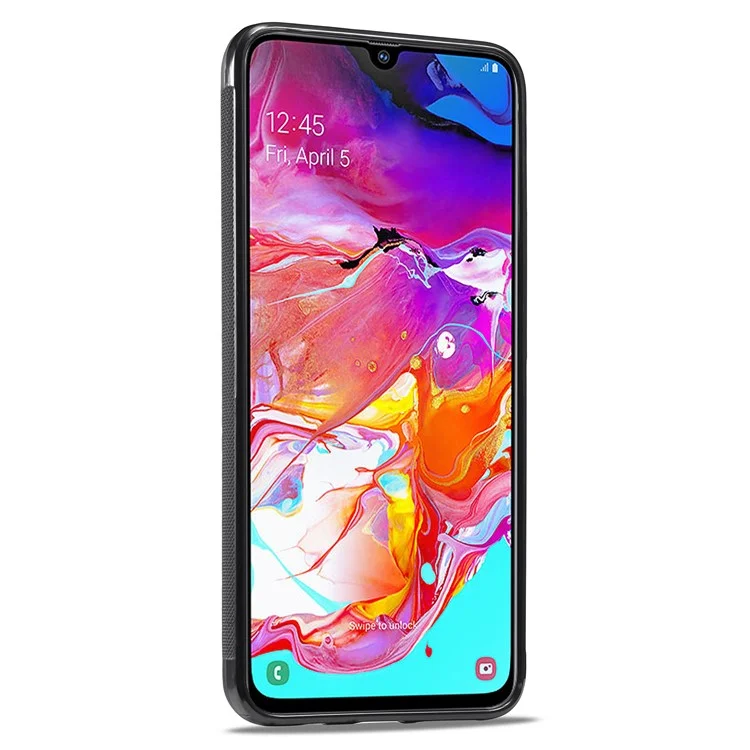 LC.IMEEKE Para Samsung Galaxy A50 / A50s / A30s Capa de Telefone Fibra de Carbono Splicing Leather + TPU + Capa EVA