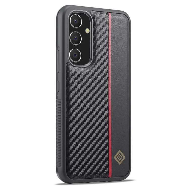 LC.IMEEKE per Samsung Galaxy A34 5G Cover per telefono in fibra di carbonio Splicing Leather Coated TPU + Custodia EVA