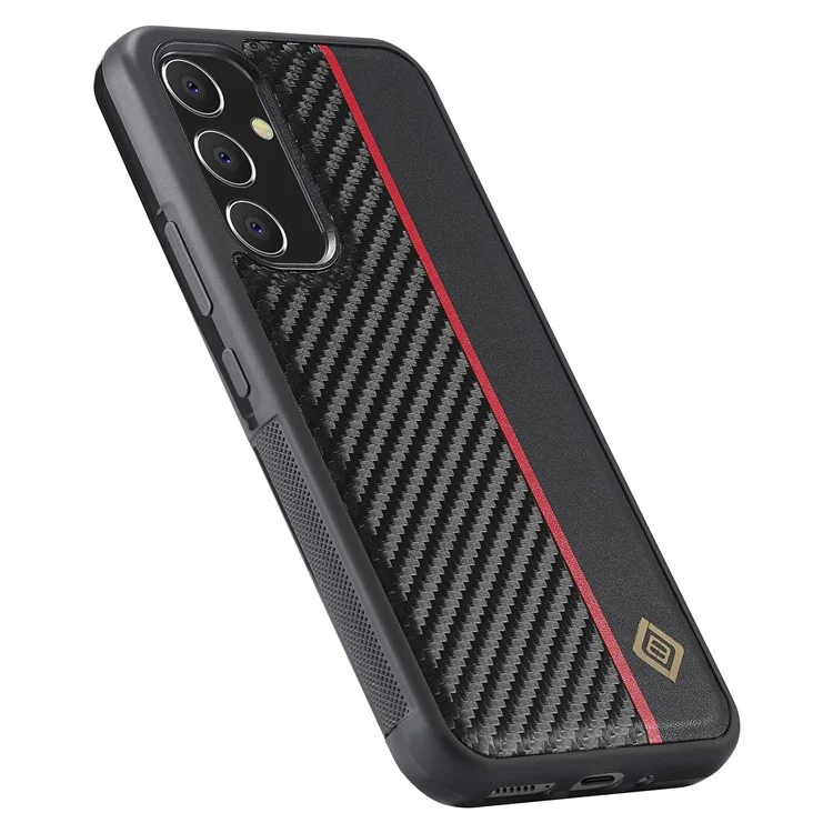 LC.IMEEKE per Samsung Galaxy A34 5G Cover per telefono in fibra di carbonio Splicing Leather Coated TPU + Custodia EVA