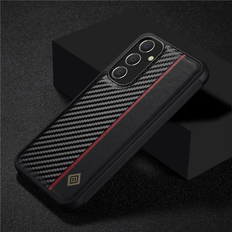LC.IMEEKE per Samsung Galaxy A34 5G Cover per telefono in fibra di carbonio Splicing Leather Coated TPU + Custodia EVA