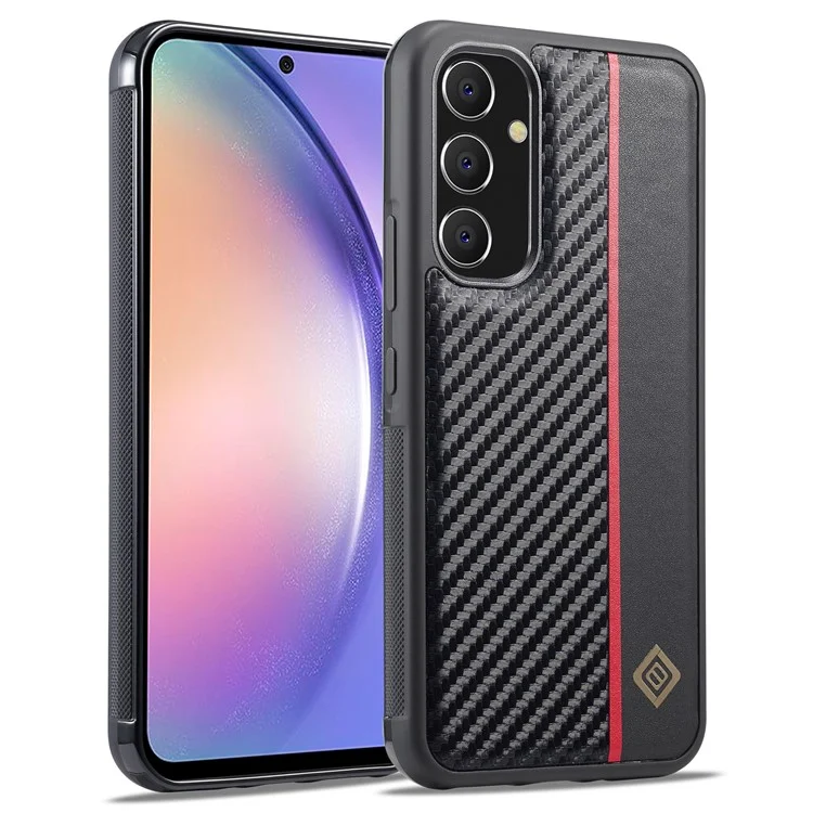 LC.IMEEKE per Samsung Galaxy A34 5G Cover per telefono in fibra di carbonio Splicing Leather Coated TPU + Custodia EVA