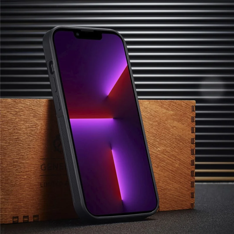 LC.IMEEKE For iPhone 13 Pro Carbon Fiber Splicing PU Leather Coating Phone Case TPU + EVA Cover