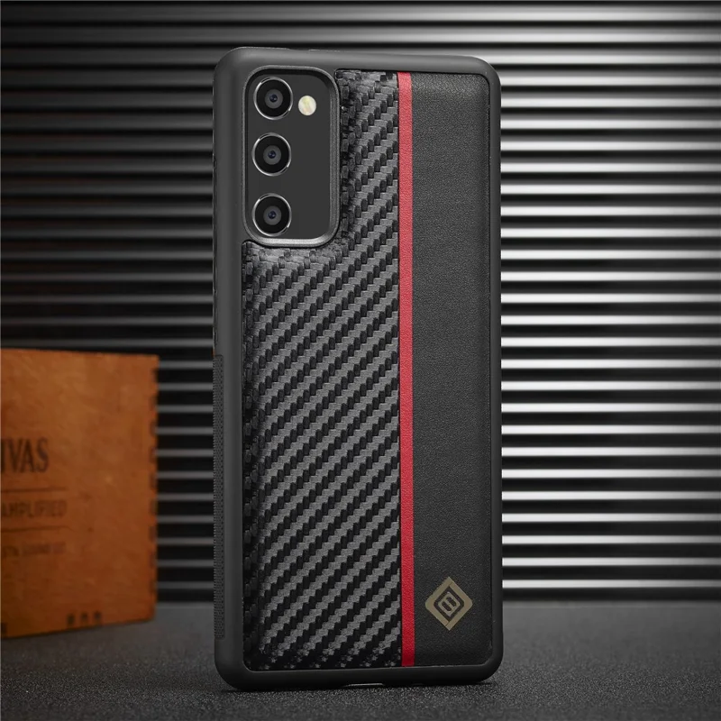 LC.IMEEKE Per Samsung Galaxy Note20 / Note20 5G Custodia Telefonica Fibra di Carbonio Rivestita in Pelle TPU + EVA Cover