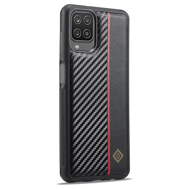 LC.IMEEKE Phone Cover for Samsung Galaxy A22 4G (EU Version) , Carbon Fiber Leather Coated TPU+EVA Case