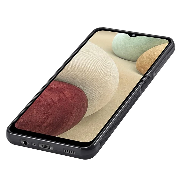 LC.IMEEKE Phone Cover for Samsung Galaxy A22 4G (EU Version) , Carbon Fiber Leather Coated TPU+EVA Case