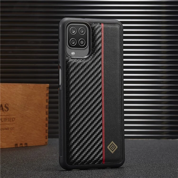 LC.IMEEKE Phone Cover for Samsung Galaxy A22 4G (EU Version) , Carbon Fiber Leather Coated TPU+EVA Case