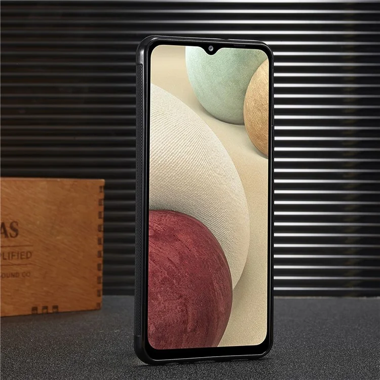 LC.IMEEKE Phone Cover for Samsung Galaxy A22 4G (EU Version) , Carbon Fiber Leather Coated TPU+EVA Case