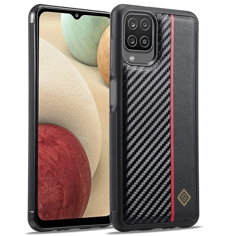 LC.IMEEKE Phone Cover for Samsung Galaxy A22 4G (EU Version) , Carbon Fiber Leather Coated TPU+EVA Case