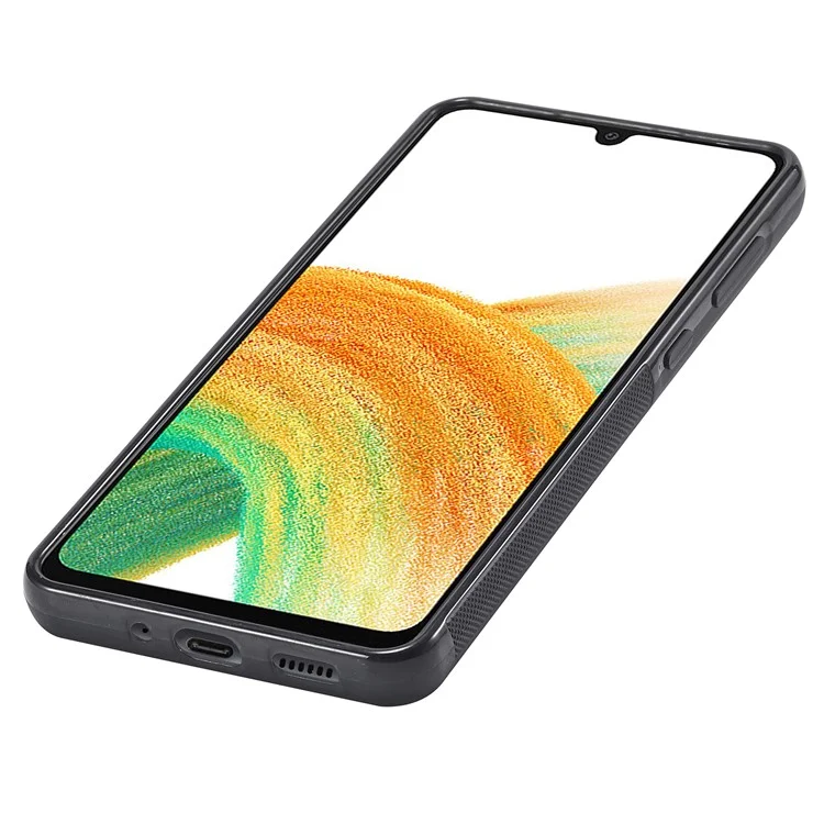LC.IMEEKE For Samsung Galaxy A73 5G Funda Antidrop de Fibra de Carbono Cuero+TPU+EVA