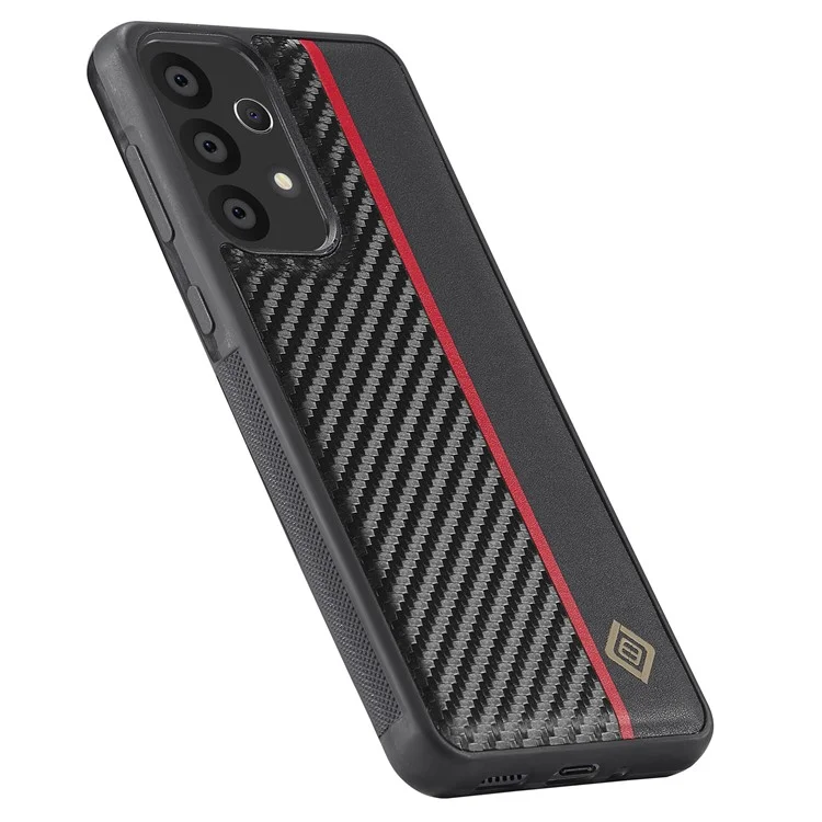 LC.IMEEKE For Samsung Galaxy A73 5G Funda Antidrop de Fibra de Carbono Cuero+TPU+EVA