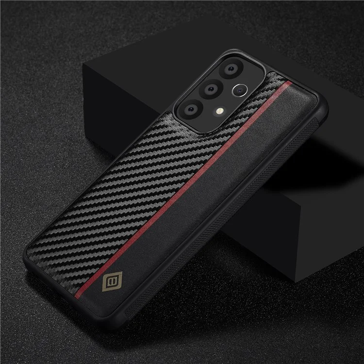 LC.IMEEKE For Samsung Galaxy A73 5G Funda Antidrop de Fibra de Carbono Cuero+TPU+EVA