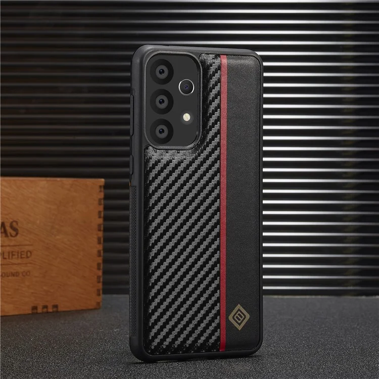 LC.IMEEKE For Samsung Galaxy A73 5G Funda Antidrop de Fibra de Carbono Cuero+TPU+EVA