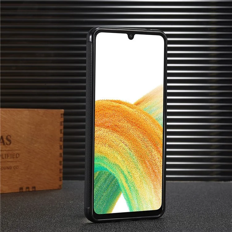 LC.IMEEKE For Samsung Galaxy A73 5G Funda Antidrop de Fibra de Carbono Cuero+TPU+EVA