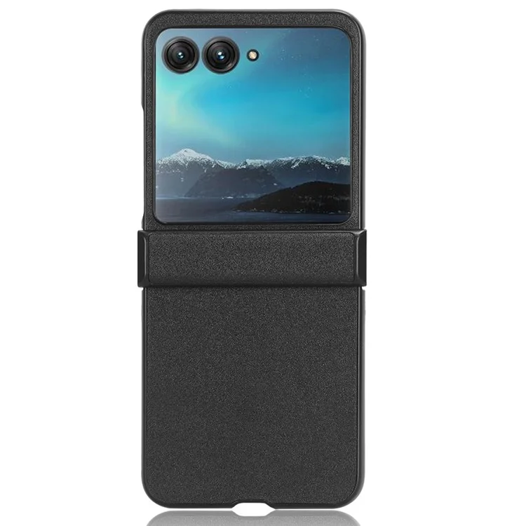 Custodia protettiva per Motorola Razr 40 Ultra 5G, Texture Sandskin Rivestimento in Pelle PU Custodia Pieghevole per Telefono in Acrilico - Nero