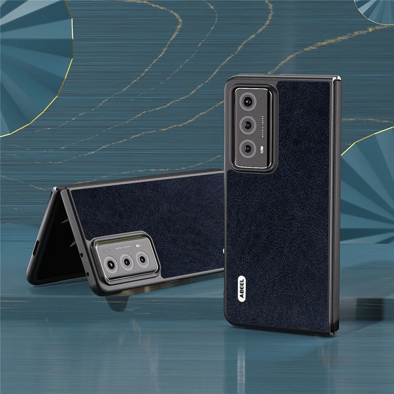 ABEEL For Honor Magic V2 5G PU Leather Coated PC Case Retro Litchi Texture Phone Cover - Blue