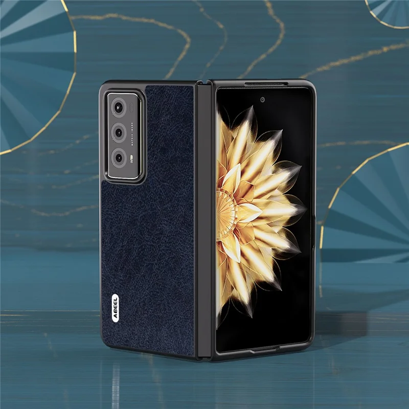 ABEEL For Honor Magic V2 5G PU Leather Coated PC Case Retro Litchi Texture Phone Cover - Blue