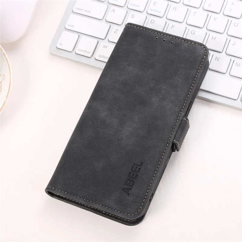 ABEEL For Nokia G42 Phone Case Shockproof Wallet Stand PU Leather Retro Texture Phone Cover - Black