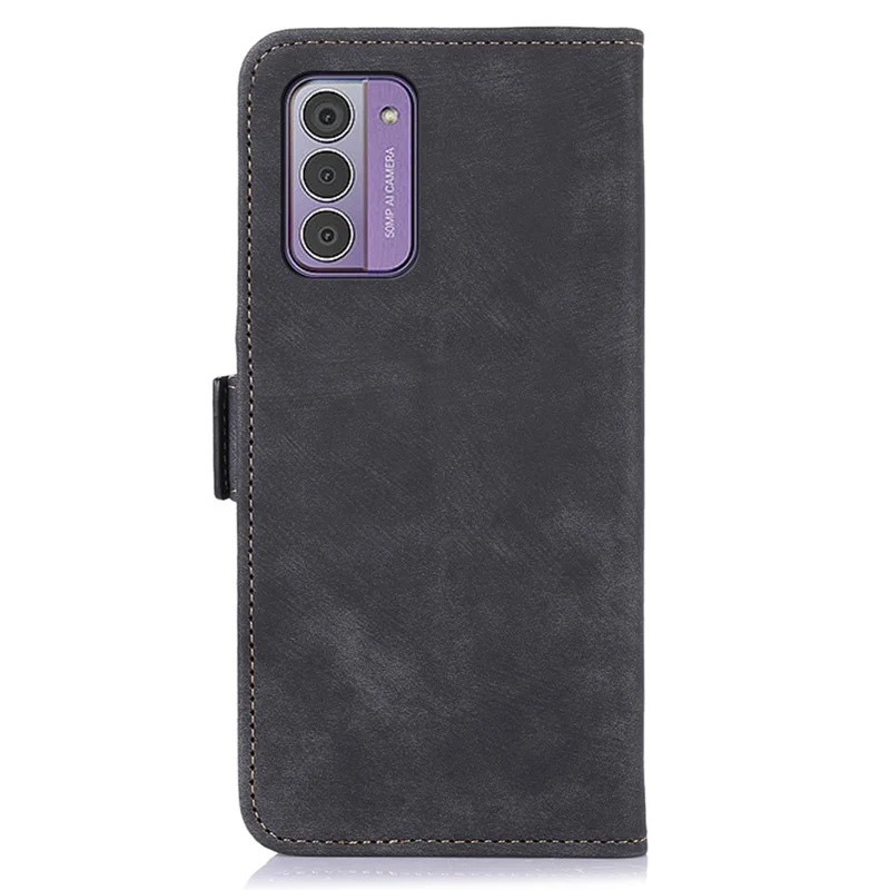ABEEL For Nokia G42 Phone Case Shockproof Wallet Stand PU Leather Retro Texture Phone Cover - Black